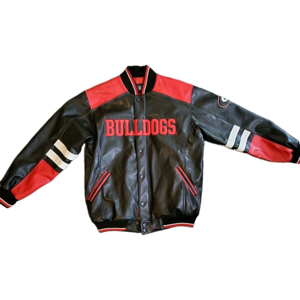G-111 Sports By Carl Banks Georgia Bulldogs Varsity Style Jacket Red Black Sz(M)